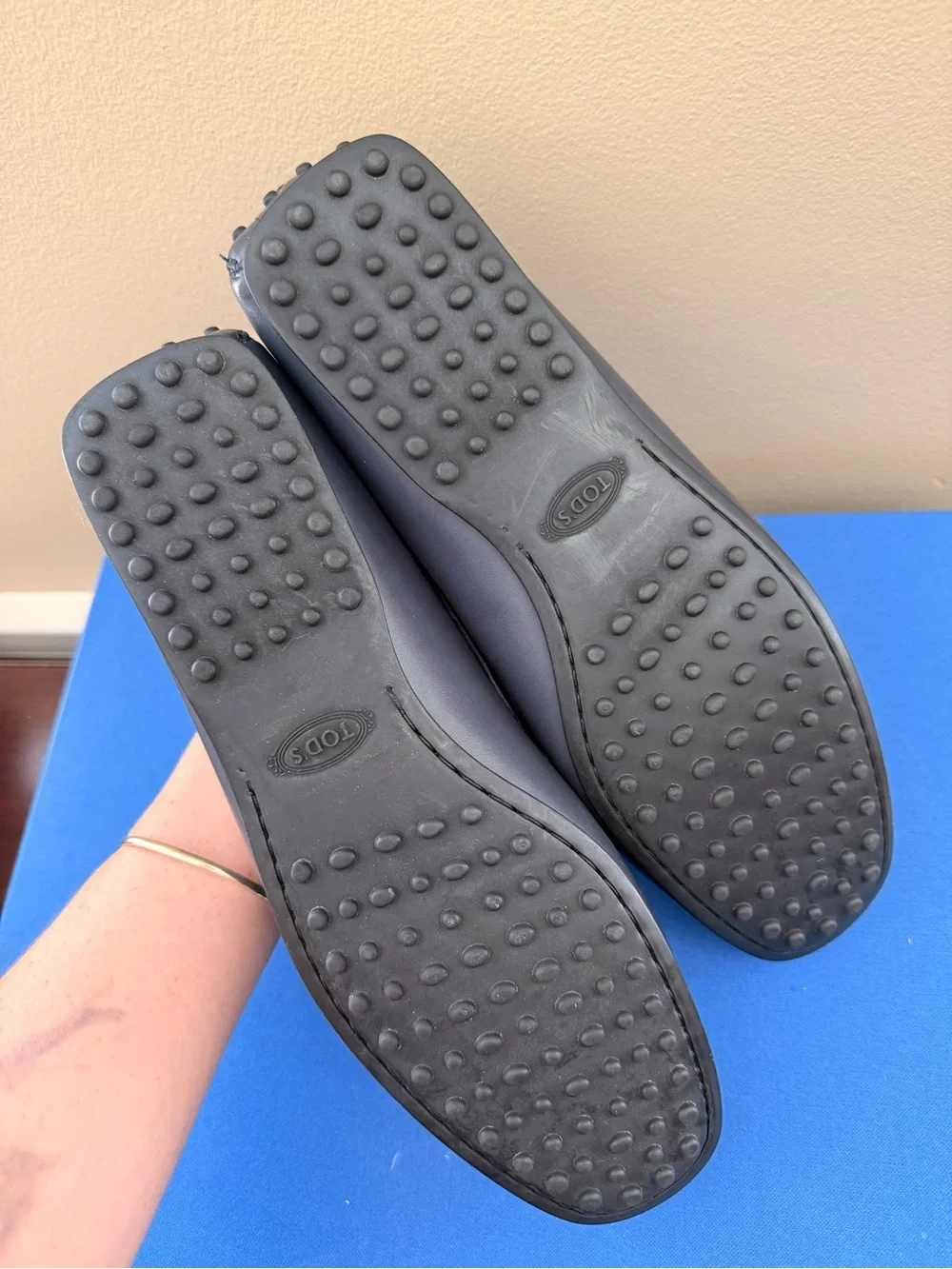 Tod’s Men’s Navy Blue Leather Slip-On Loafers